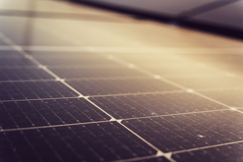Close up of high efficiency solar panels